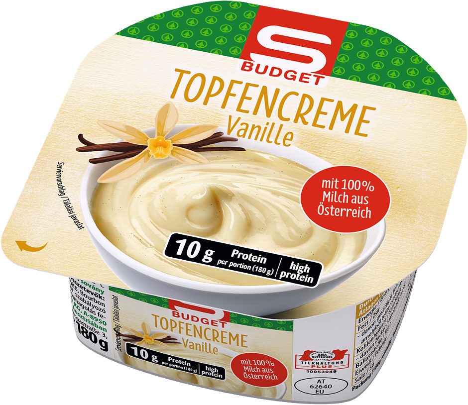 S-BUDGET Topfencreme Vanille 180 G
