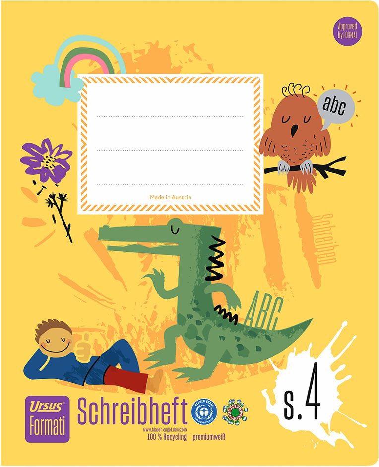 Ursus Formati S4 20 Blatt Schreibheft Quart, liniert, 20 Blatt