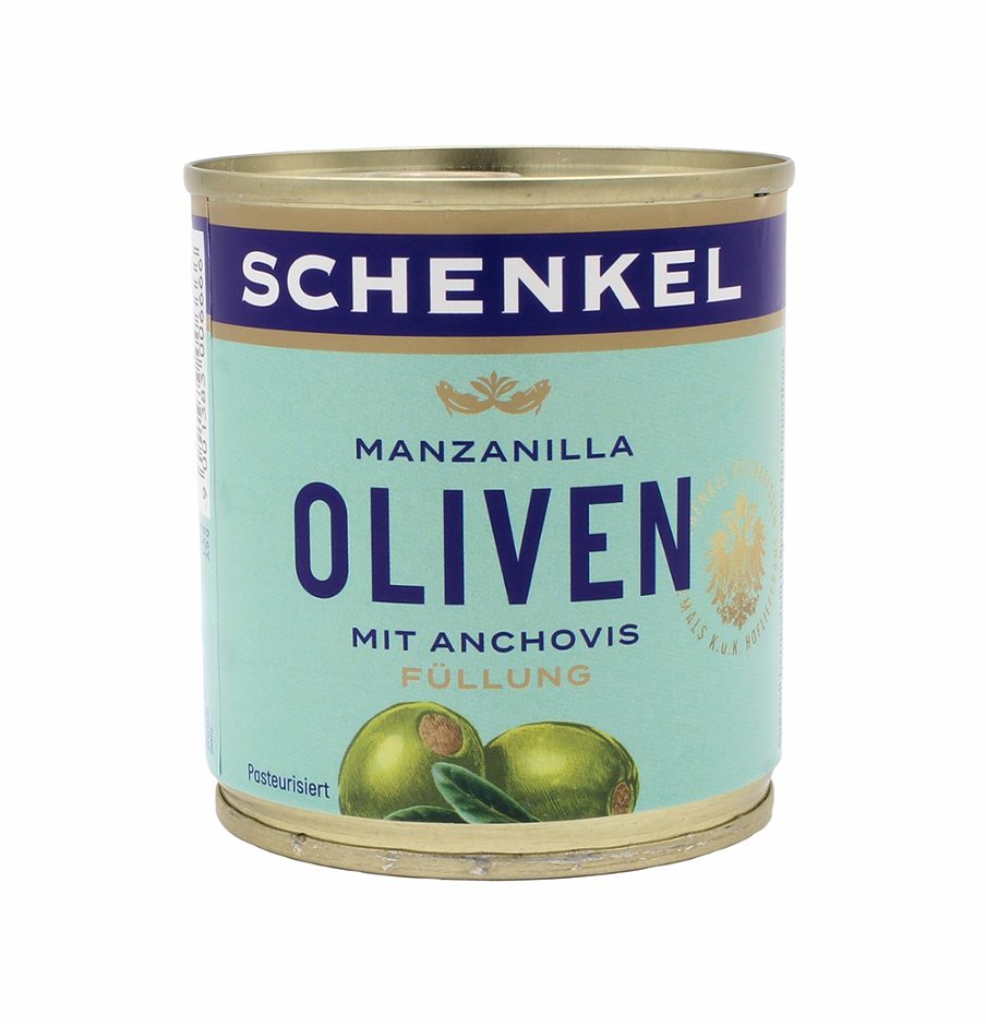 Schenkel Manzanilla Oliven mit Anchovis 200 G