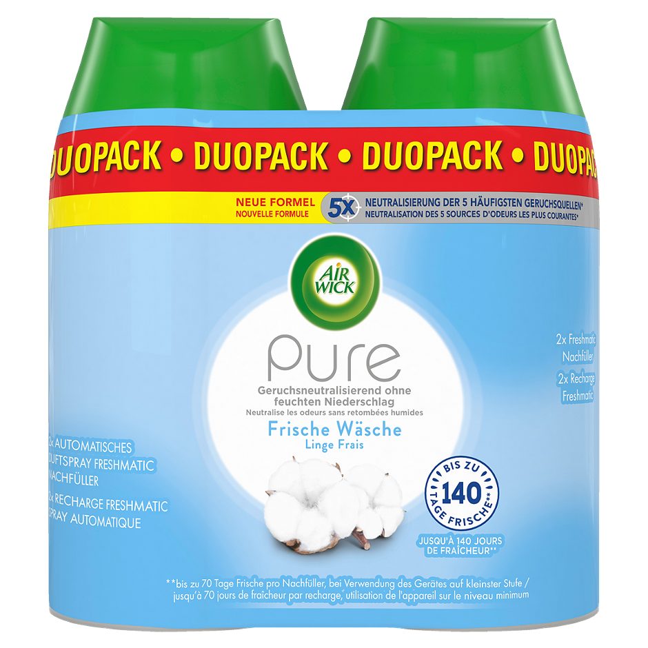 Air Wick Freshmatic Max Duftspray Nachfüller DUO Pure / Frische Wäsche 2 x 250ml
