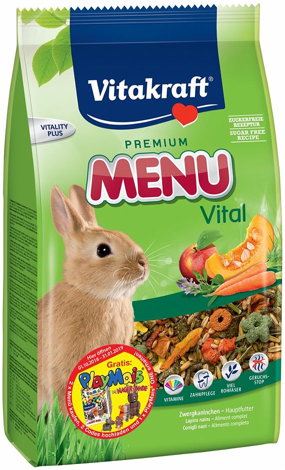 Vitakraft Menu Vital Hauptfutter für Zwergkaninchen 1 KG