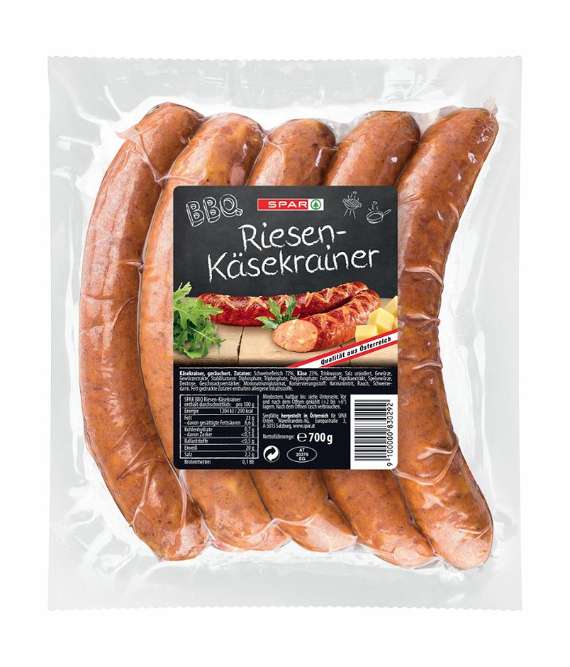 SPAR BBQ Riesen-Käsekrainer 700 G