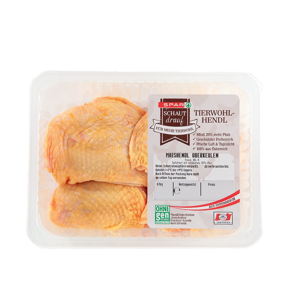 SPAR Feinstes Geflügel schaut drauf Maishendl Oberkeulen AMA Hendl Oberkeulen 400 G