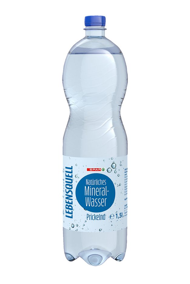 SPAR Lebensquell Natürliches Mineralwasser prickelnd 1,5 L EINWEG mit Pfand
