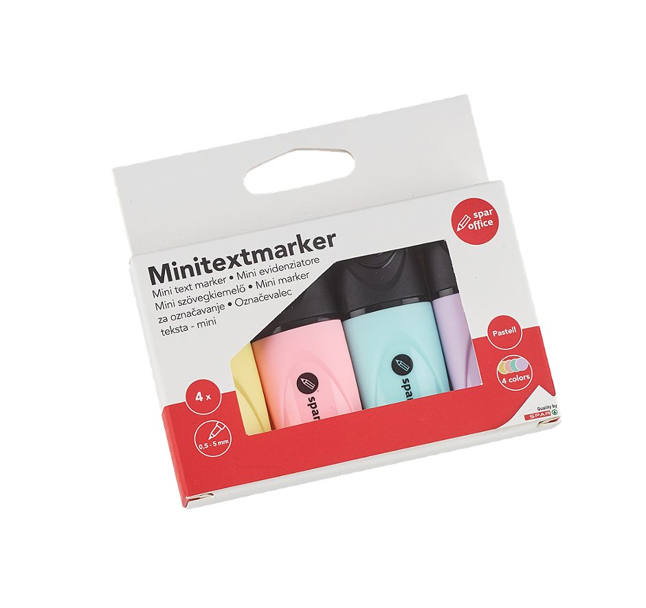 SPAR office Textmarker Mini, 4 Farben