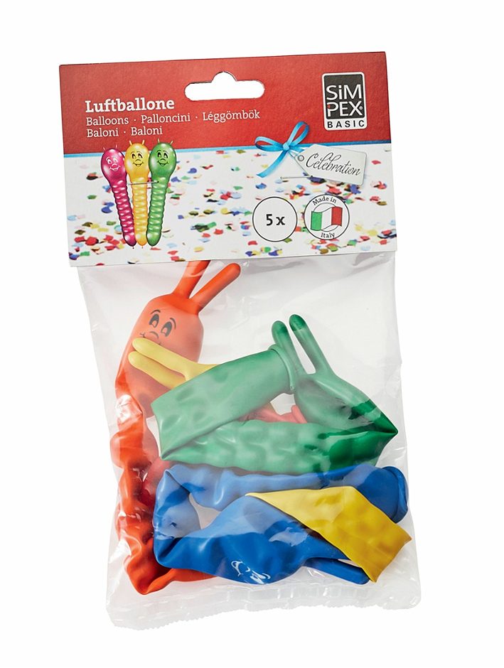 SIMPEX BASIC Celebration Luftballone Raupe 5 Stück
