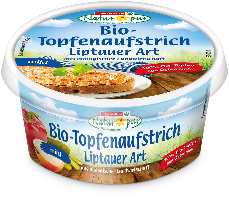 SPAR Natur*pur Bio-Topfenaufstrich Liptauer Art mild 150 G