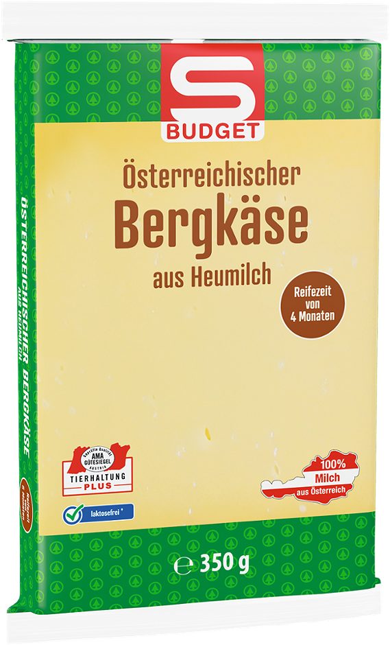 S-BUDGET Österreichischer Bergkäse aus Heumilch 350 G