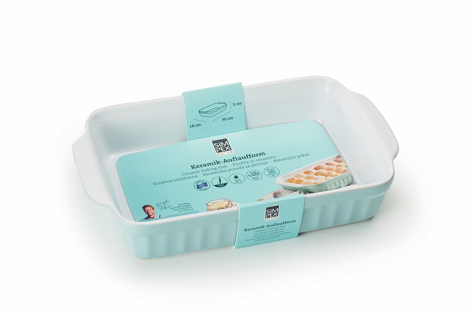 SIMPEX COLOR Auflaufform S Keramik mint 22,5 x 14 x 5 cm