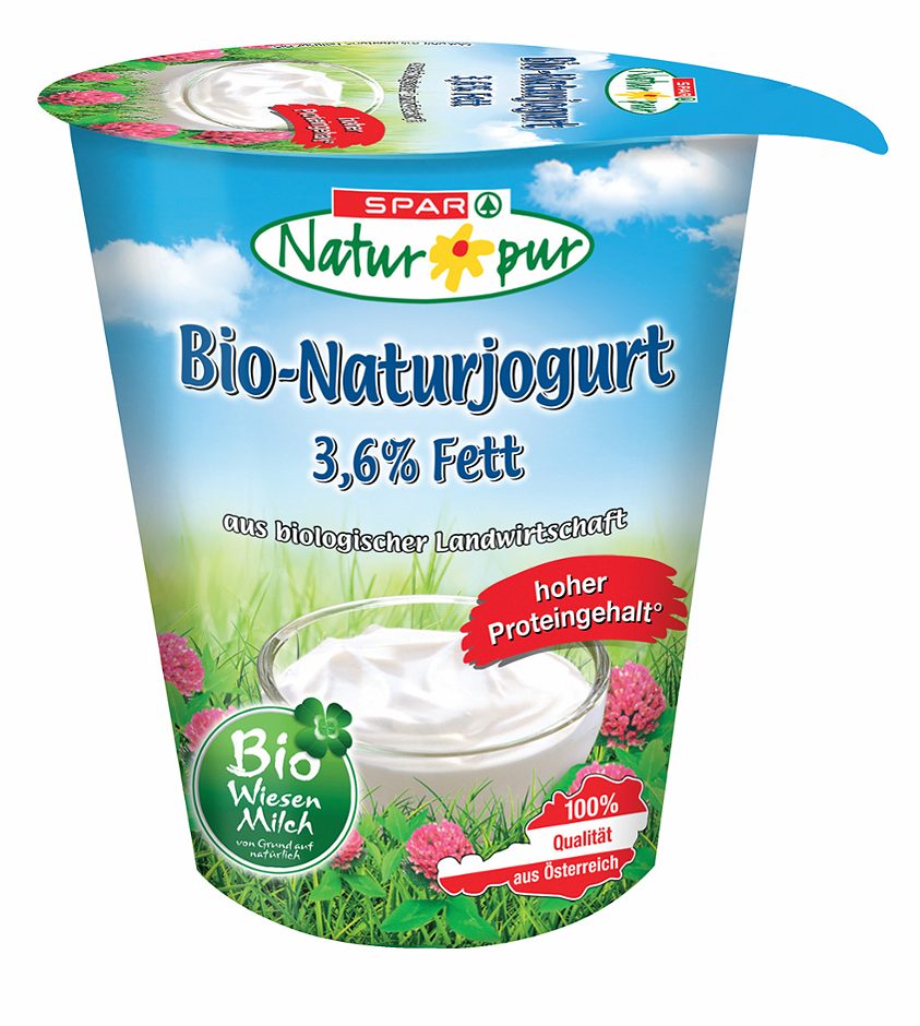 SPAR Natur*pur Bio-Naturjogurt 3,6% Fett aus Wiesenmilch 400 G