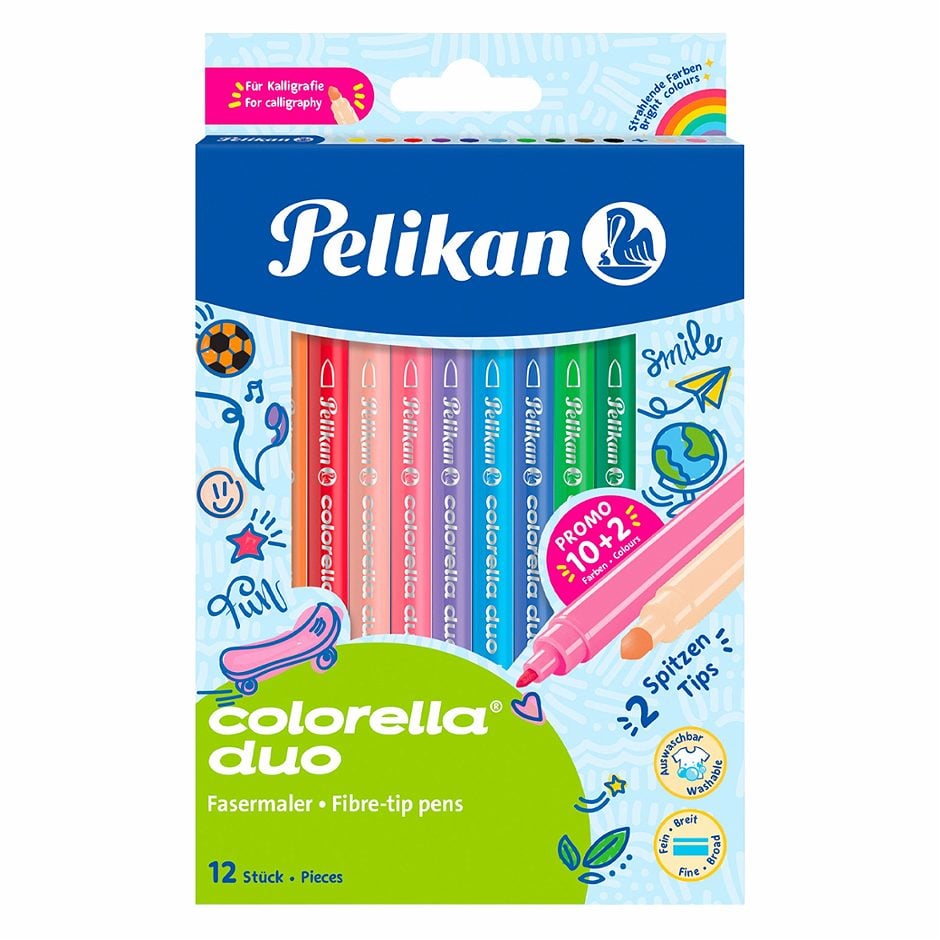 Pelikan Fasermaler Colorella Duo 12 Farben
