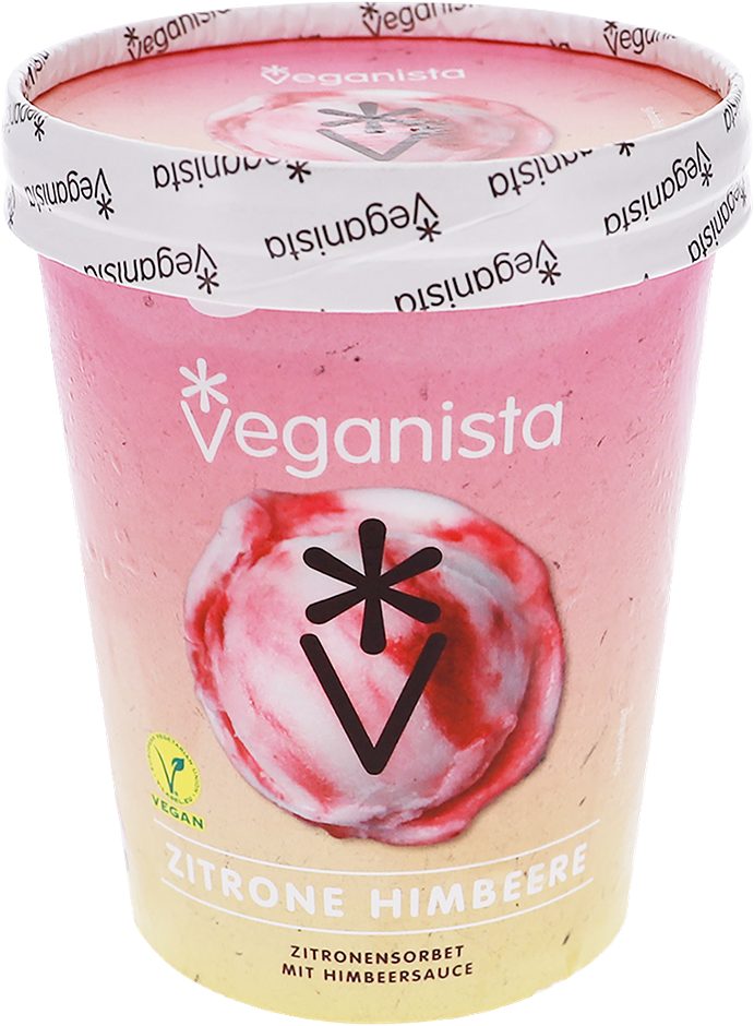 Veganista Veganes Fruchtspeiseeis Zitrone Himbeer 480 ML