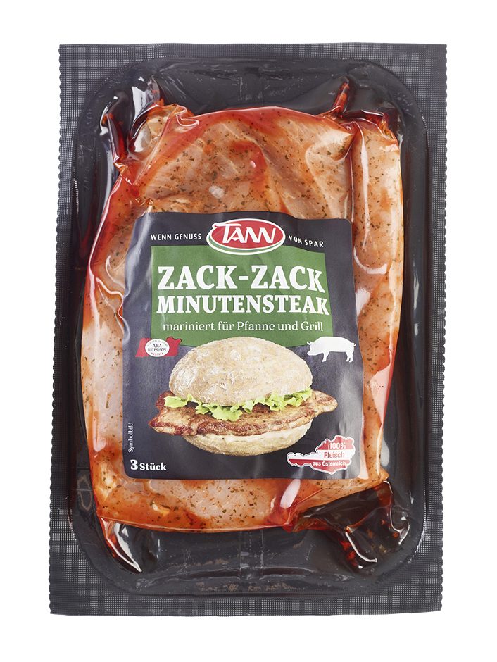 TANN Zack-Zack Minutensteak vom Schwein, mariniert 1 KG