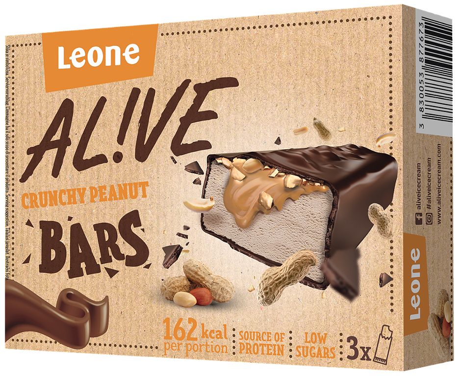 AL!VE bars crunchy peanut 3 Stück 219 ML