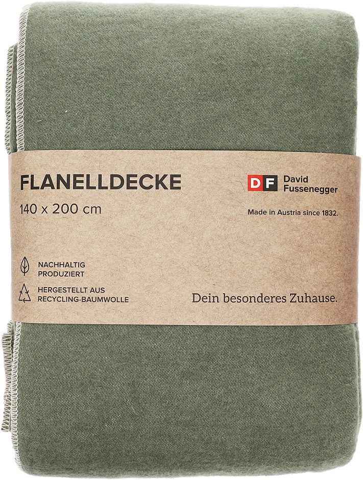 David Fussenegger Baumwolldecke Uni Efeu 140x200cm