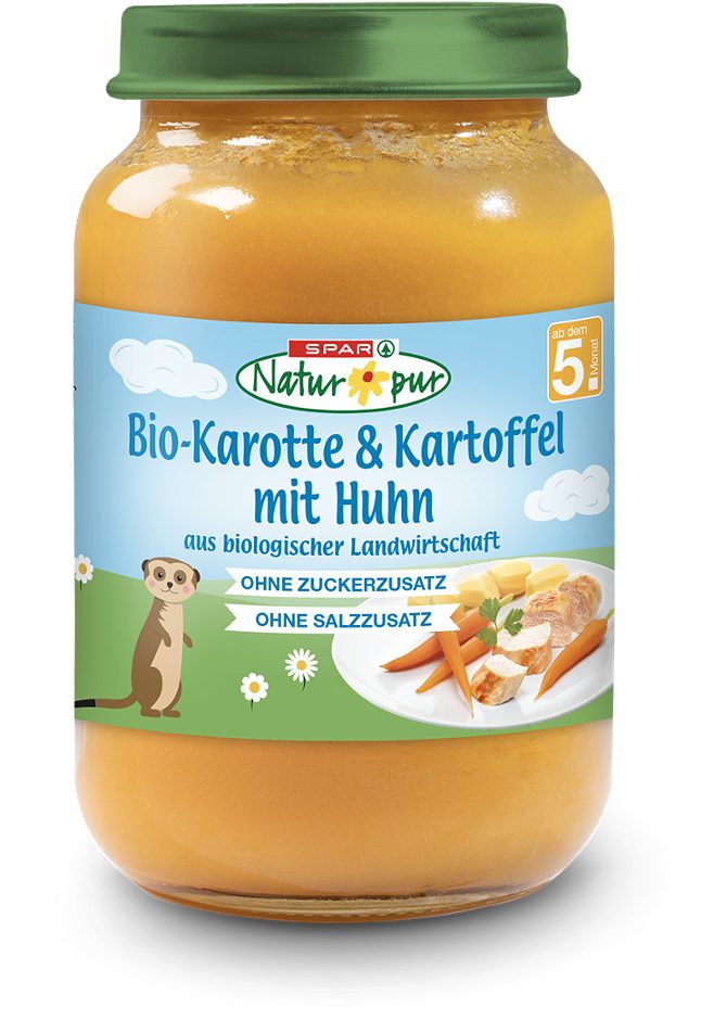 SPAR Natur*pur Bio-Karotte & Kartoffel mit Huhn 190 G