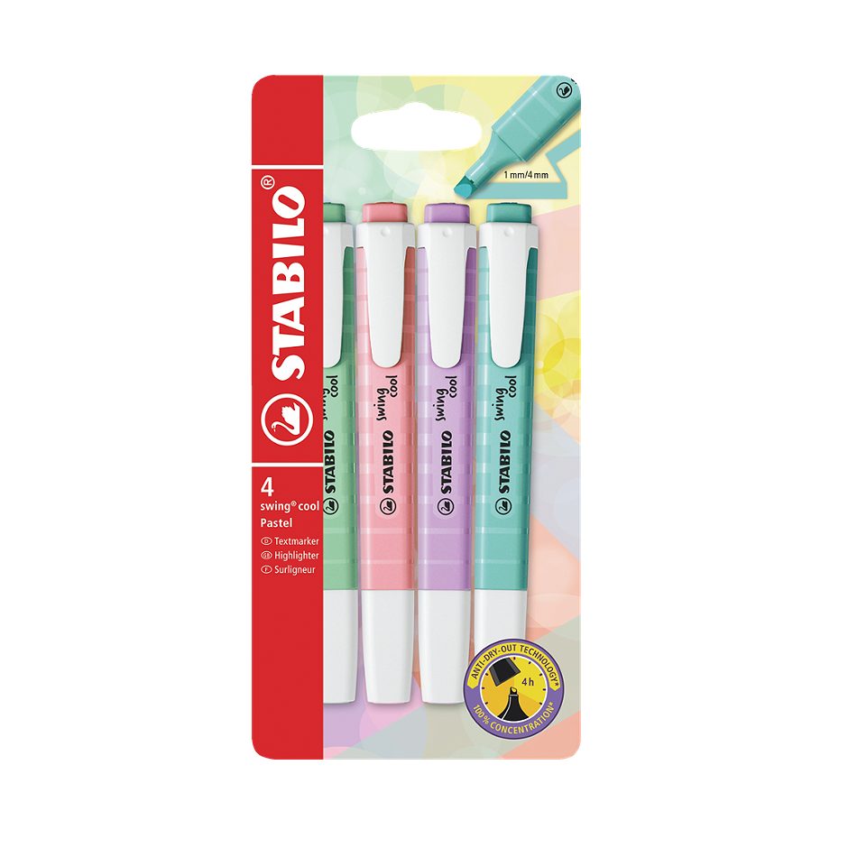 STABILO Swing Cool Textmarker pastell 4 Stück