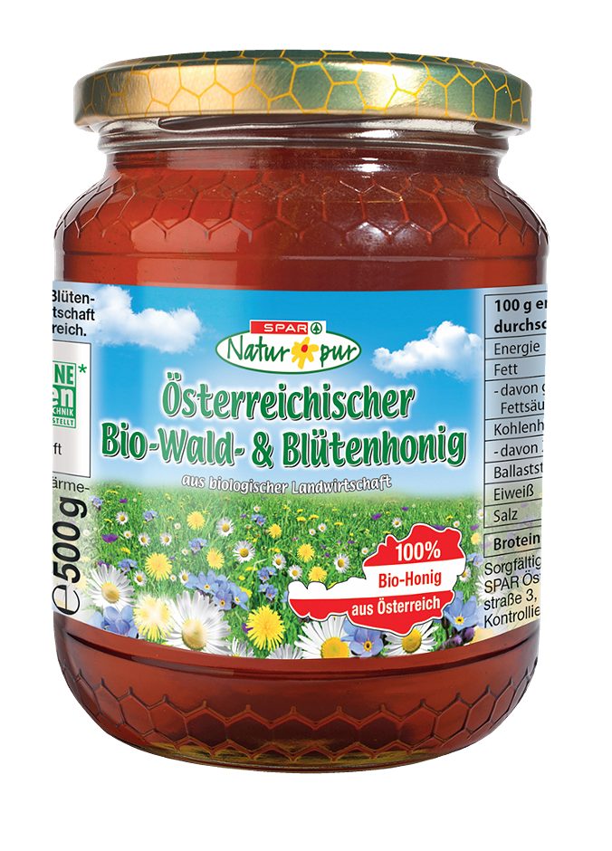 SPAR Natur*pur Österreichischer Bio-Wald- & Blütenhonig 500 G
