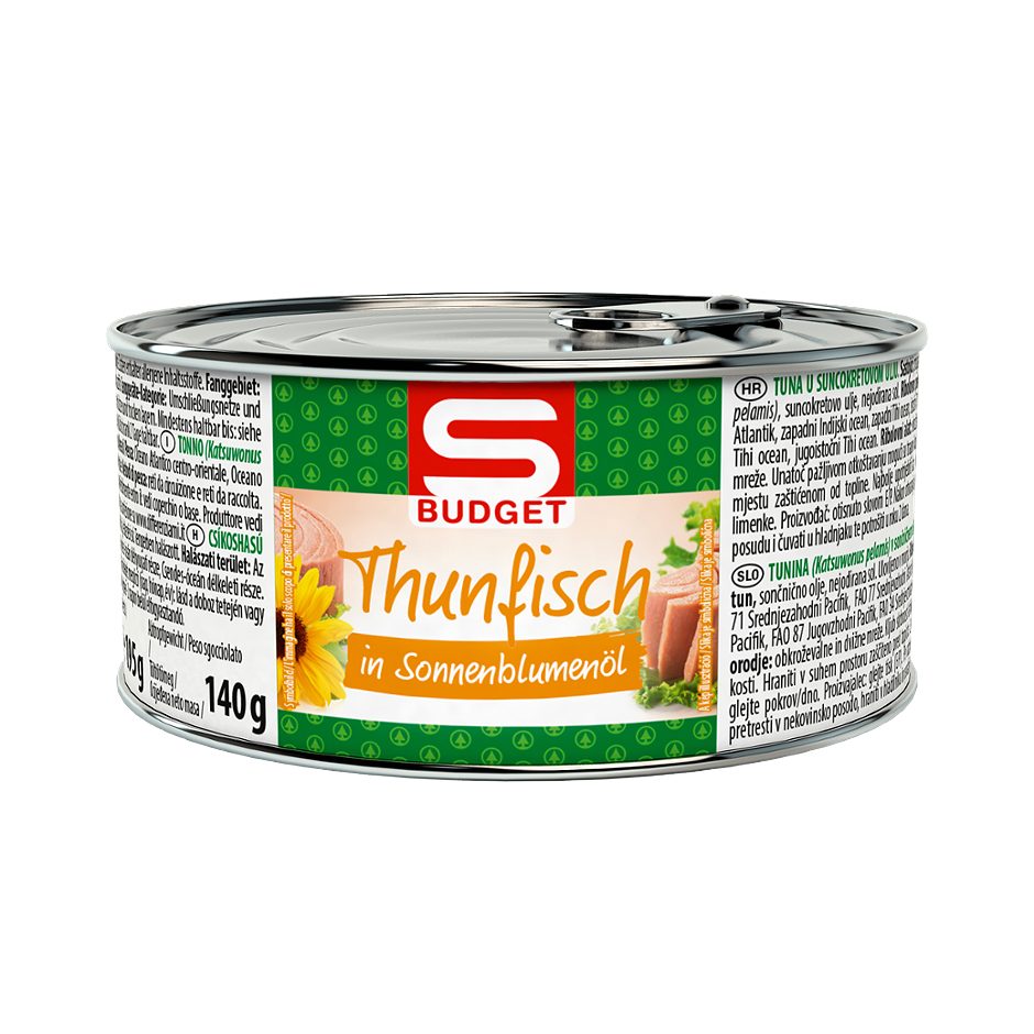 S-BUDGET MSC Thunfisch in Sonnenblumenöl 195 G
