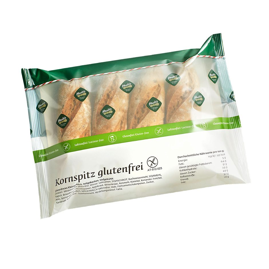 Haubis Glutenfreier Kornspitz glutenfrei, teilgebacken 4 Stück 312 G