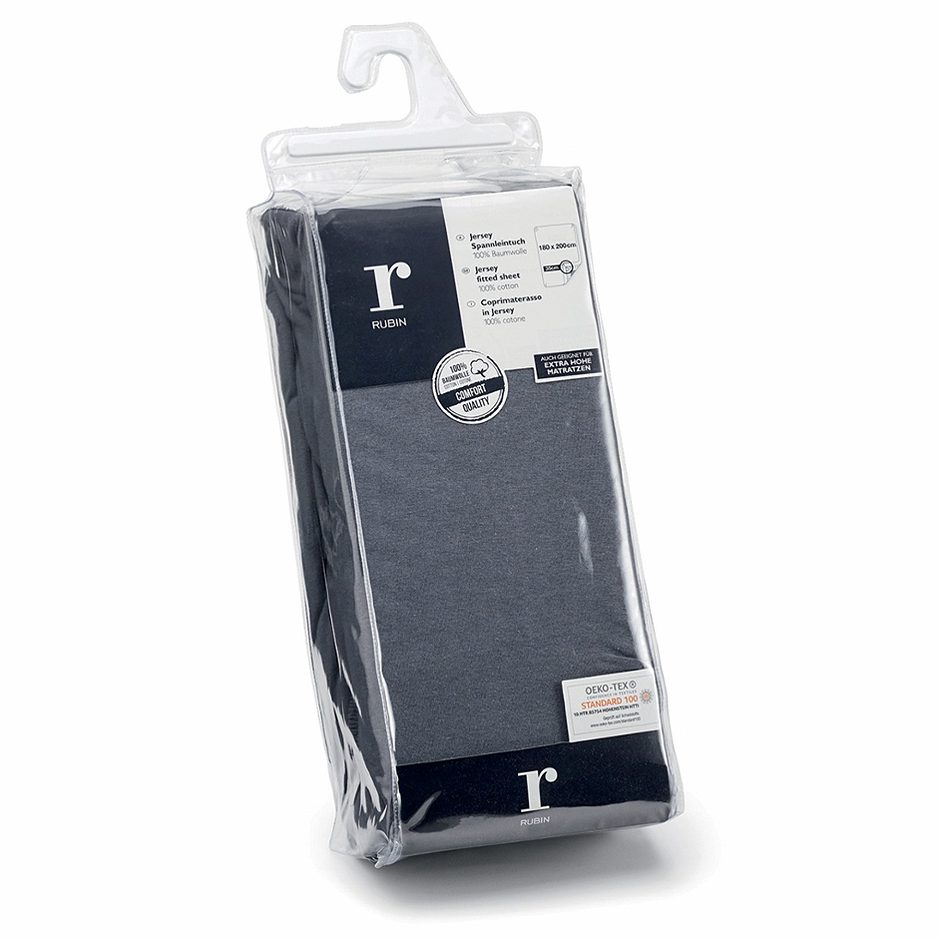 RUBIN Jersey Spannleintuch anthrazit 180x200cm
