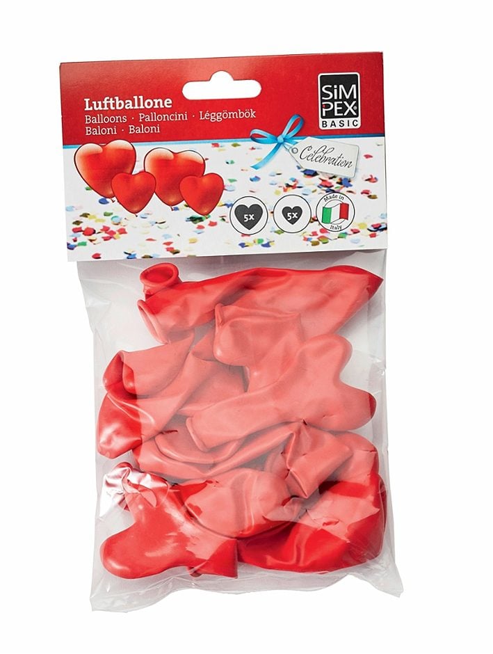 SIMPEX BASIC Celebration Lufballone Herz 10 Stück
