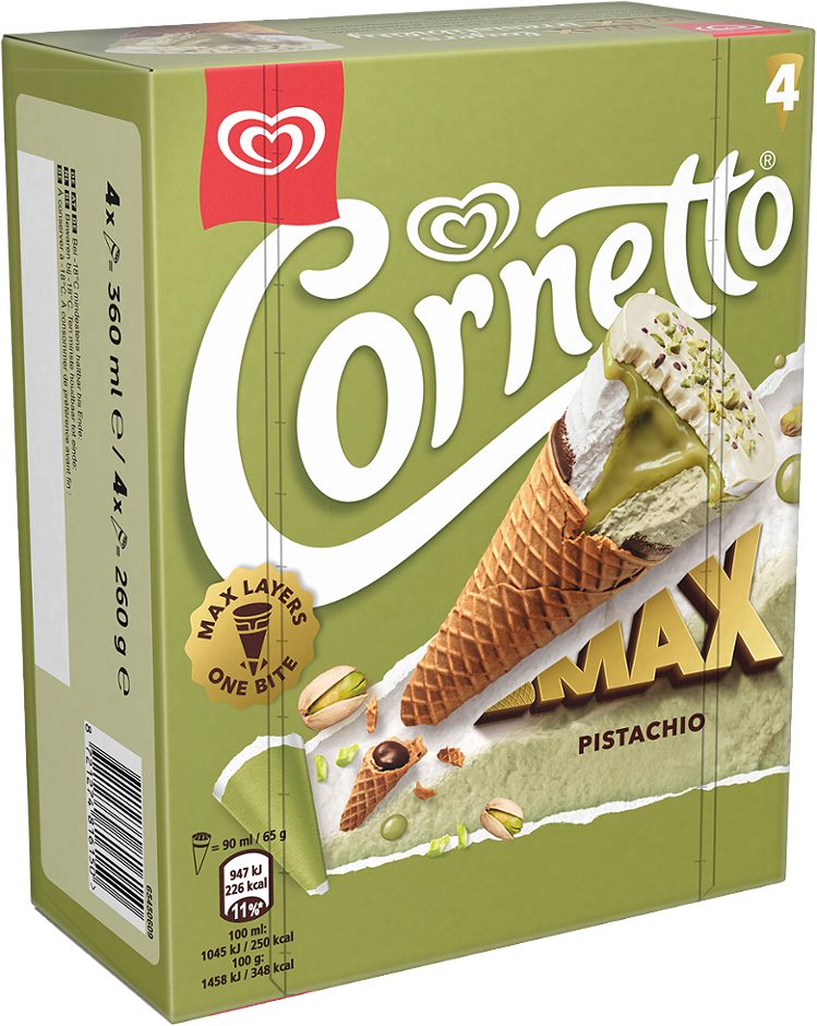 Eskimo Cornetto Max Pistachio 4 Stück 360 ML