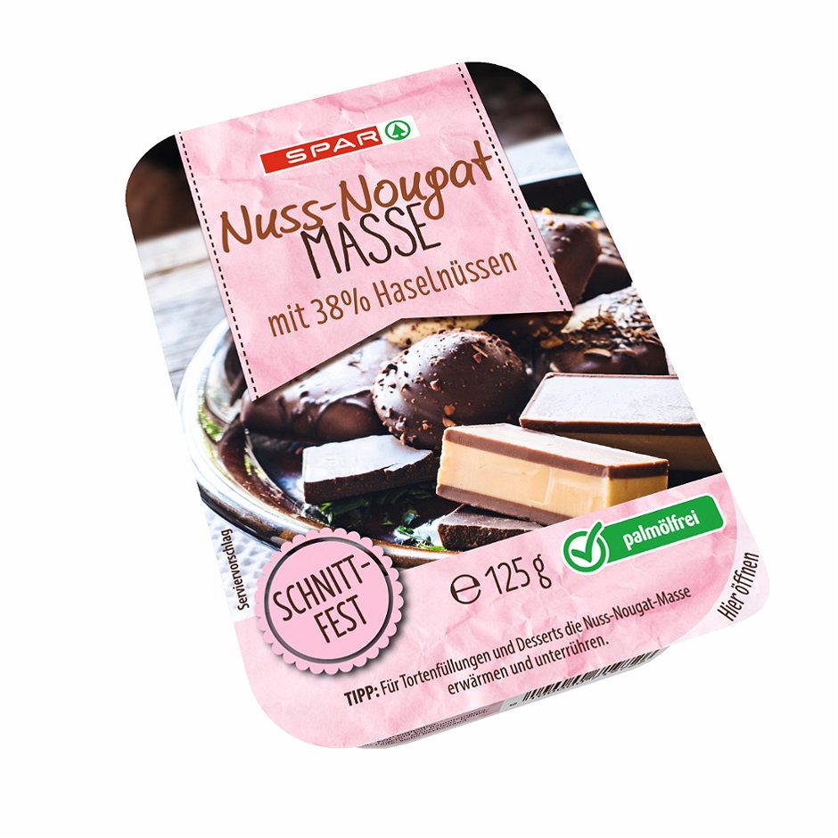 SPAR Nuss-Nougat-Masse schnittfest 125 G