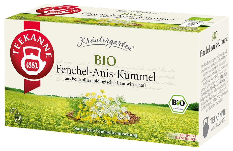 Teekanne Kräutergarten Bio Teemischung Fenchel-Anis-Kümmel 20 Teebeutel 45 G