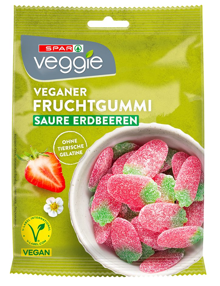 SPAR Veggie veganer Fruchtgummi Saure Erdbeeren 200 G