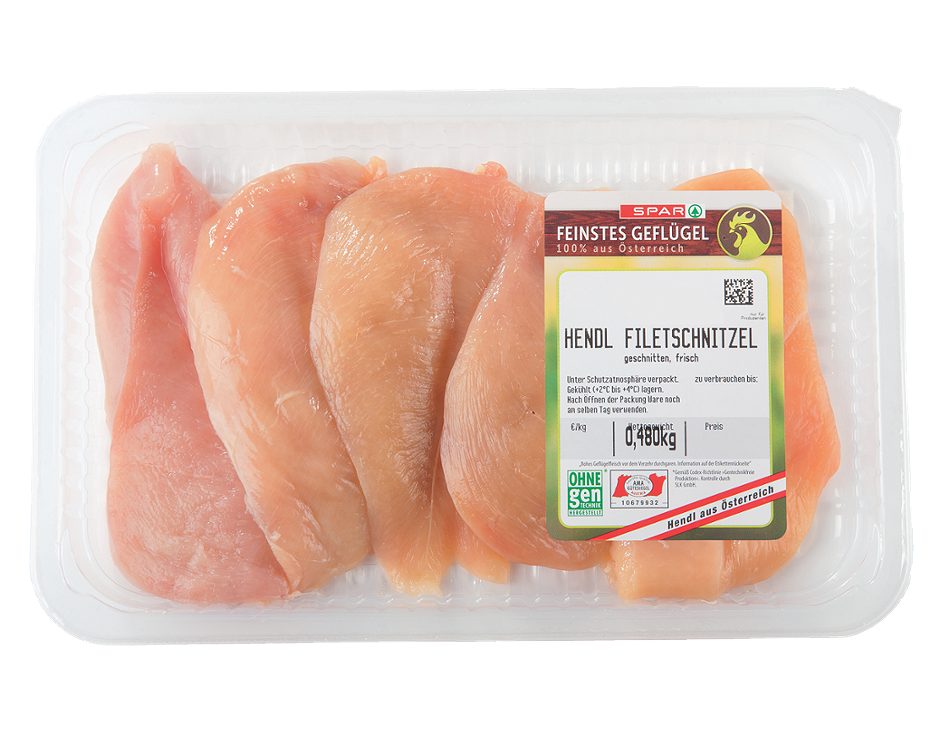 SPAR Feinstes Geflügel Maishendl Filetschnitzel 480 G