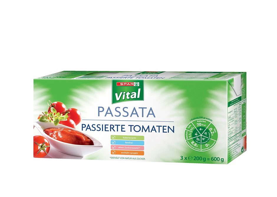 SPAR Vital Passata - Passierte Tomaten 3 x 200g 600 G