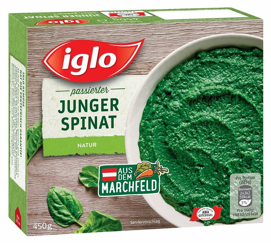 Iglo Erntefrisch Junger Spinat passiert 450 G