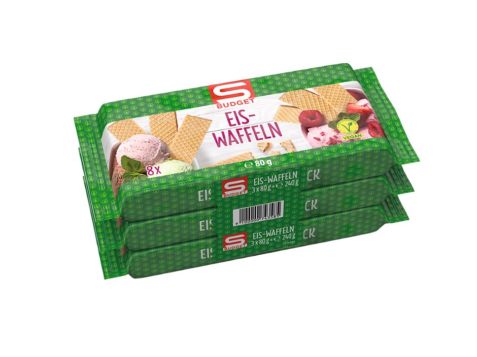 S-BUDGET Eiswaffeln 3 x 8 Stück 240 G