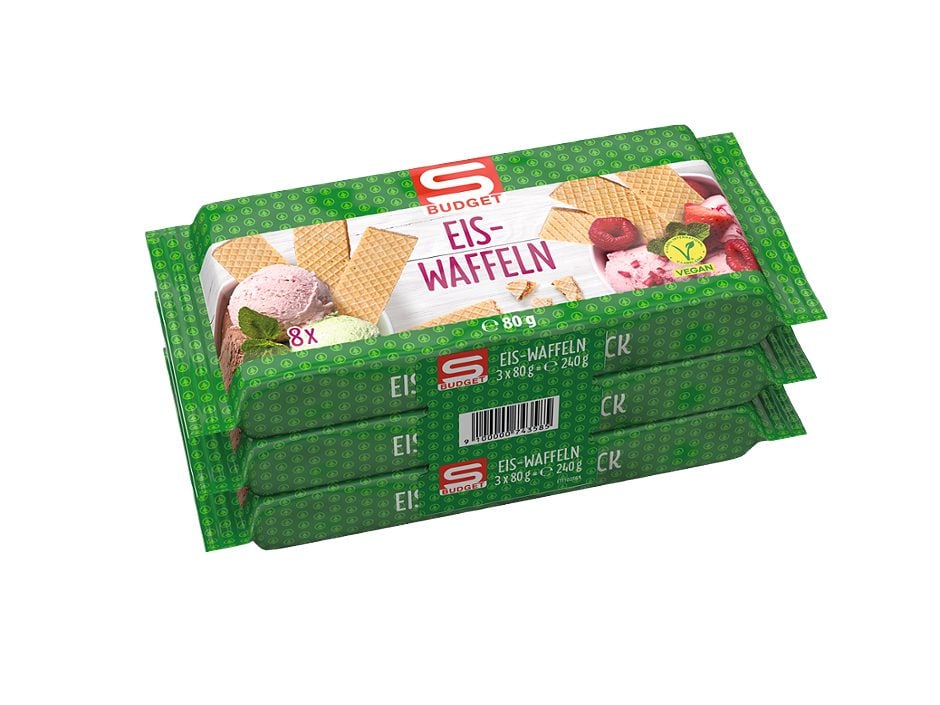 S-BUDGET Eiswaffeln 3 x 8 Stück 240 G