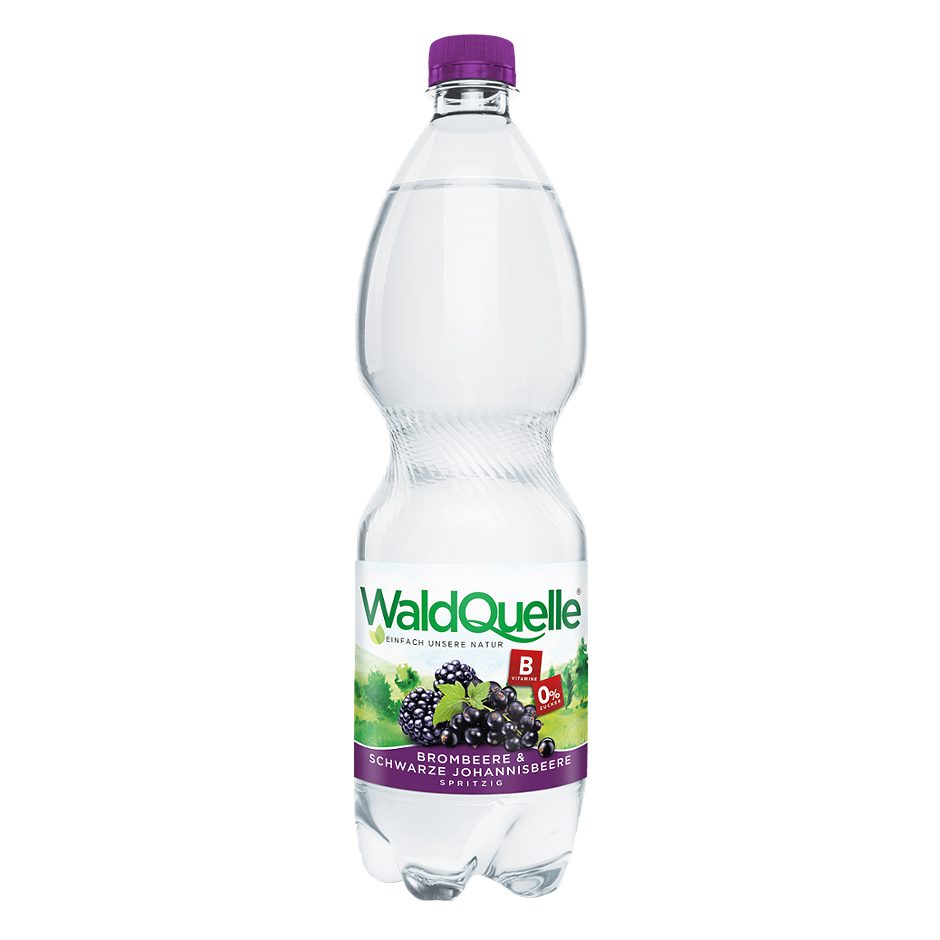 Waldquelle Brombeere & schwarze Johannisbeere prickelnd 1 L EINWEG mit Pfand