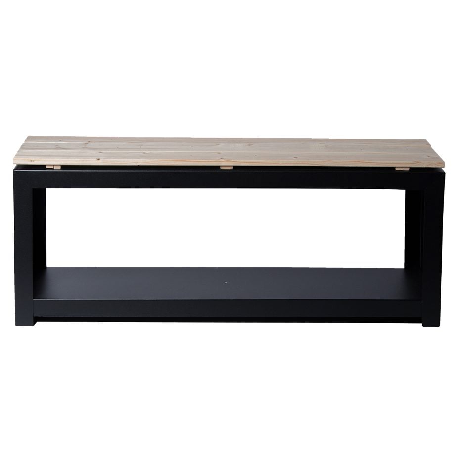 Esschert Design Bank mit Holzlager rechteckig