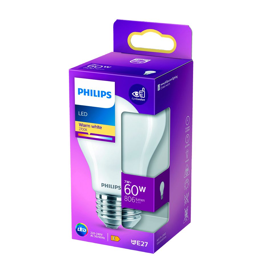 Philips LED Birne E27 60W matt