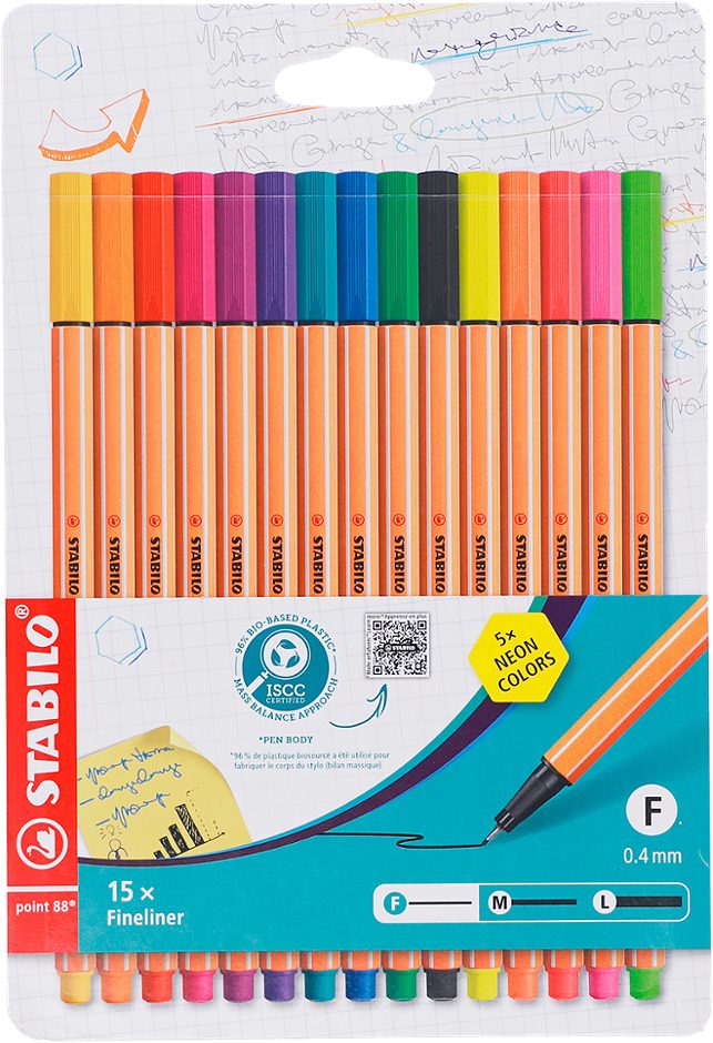 STABILO Fineliner Point 88 15 Farben