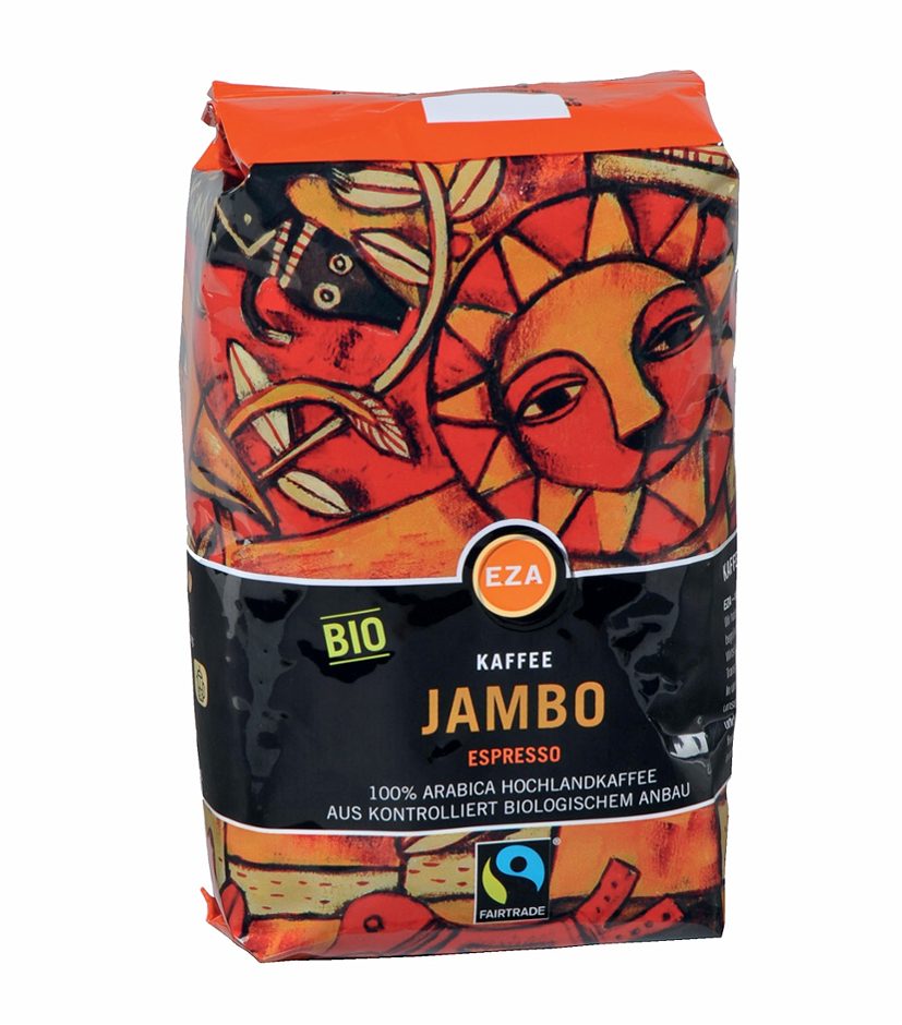 EZA Bio-Kaffee Jambo Espresso ganze Bohnen 500G 500 G