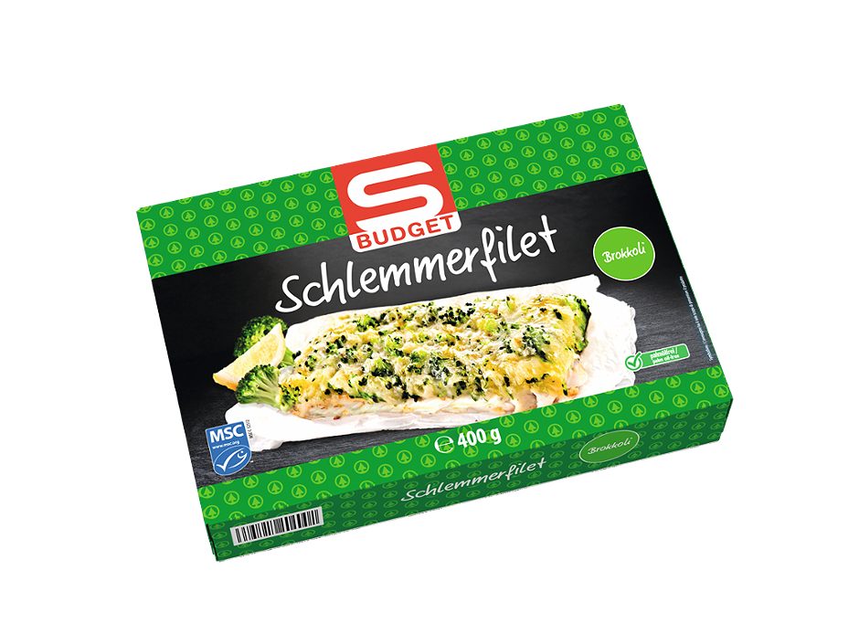 S-BUDGET Schlemmerfilet Brokkoli mit MSC-Alaska-Seelachs 400 G