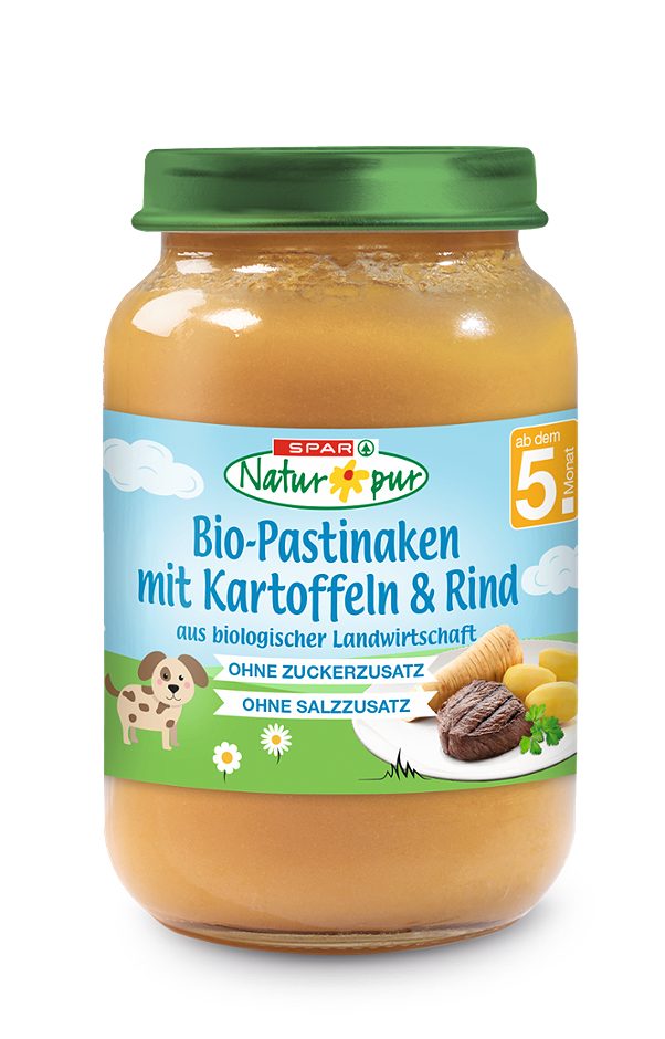 SPAR Natur*pur Bio-Pastinaken mit Kartoffeln & Rind 190 G