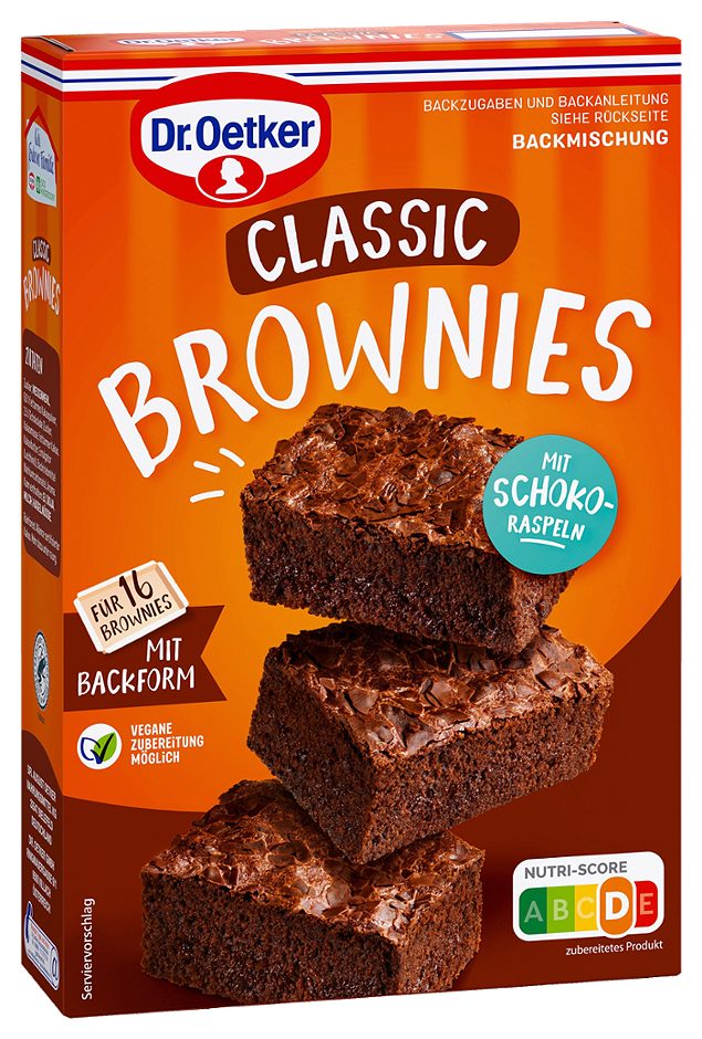 Dr. Oetker Backmischung für Brownies Classic mit Schokoraspeln 460 G
