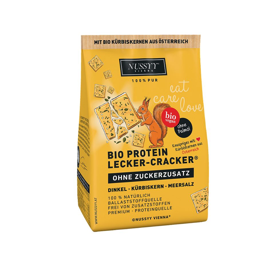 Nussyy Bio Lecker Cracker Dinkel Kürbiskern Meersalz 80 G