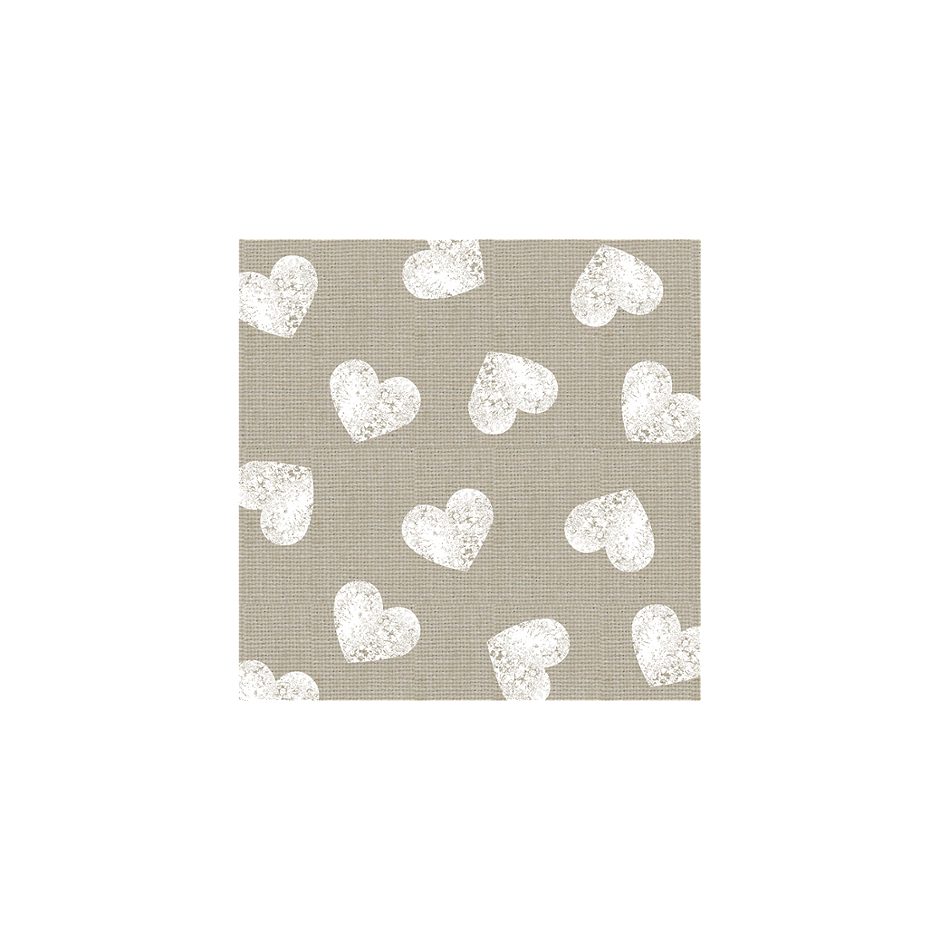 PPD Serviette 33x33 Fashion Hearts taupe 20 Stück