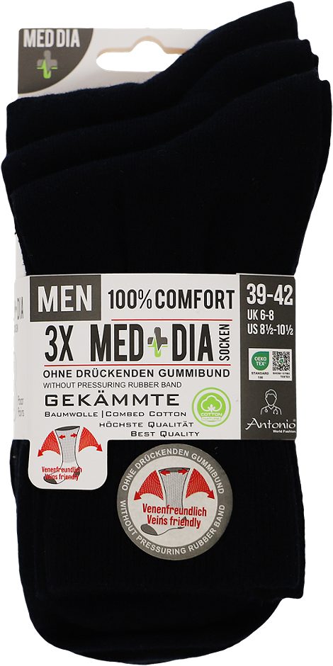 Hats Herren Socken Diabetiker navy, 39/42 3er