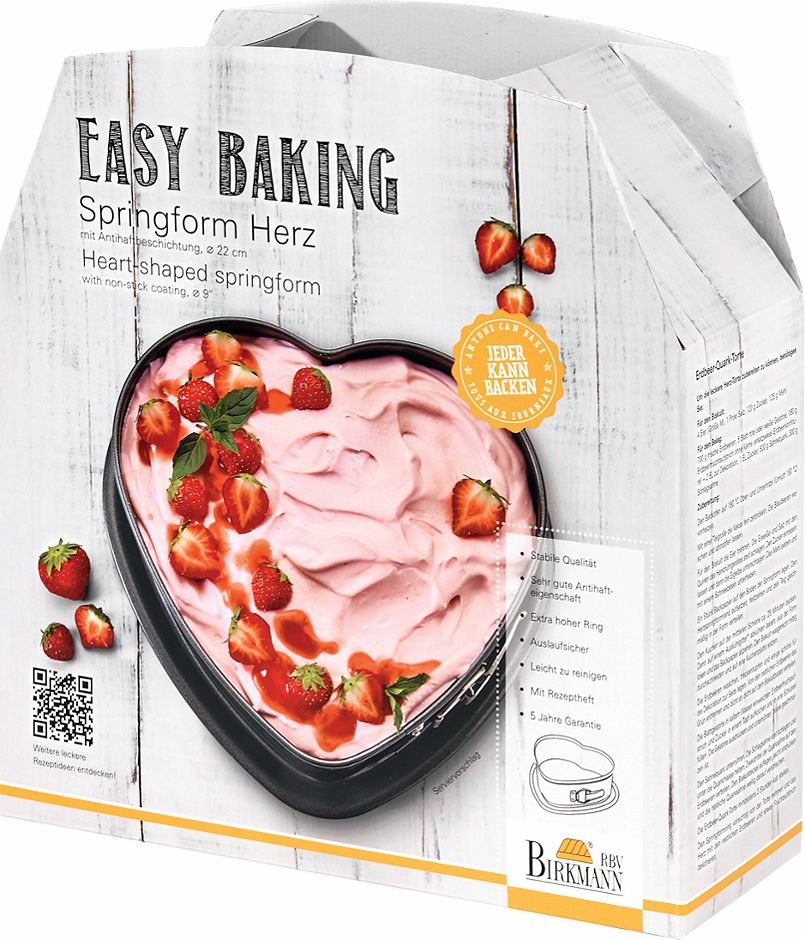 Birkmann Easy Baking Springform Herz 22cm, mit Antihaftbeschichtung