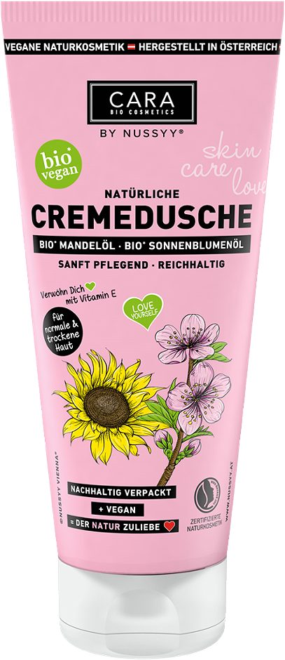 Nussyy CARA BIO COSMETICS Natürliche Cremedusche Bio Mandelöl/Sonnenblumenöl 200ml