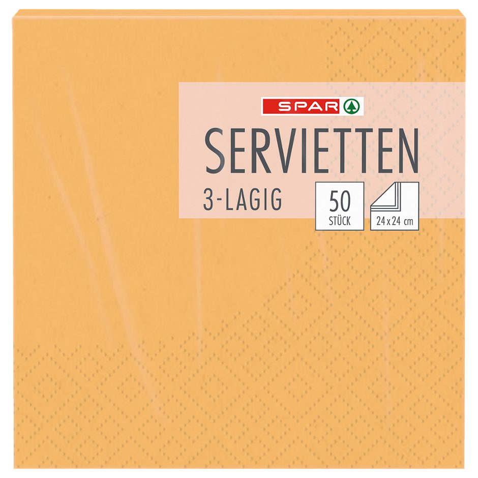 SPAR Servietten 24x24cm orange 50 Stück