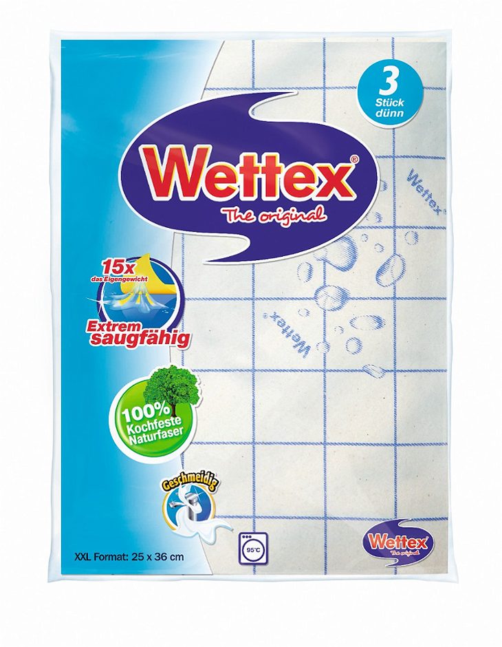 Wettex Schwammtuch 3 Stück dünn weiß